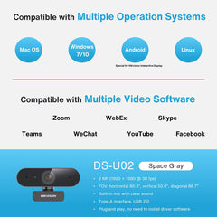 Hikvision DS-U02 1080p Full HD Webcam with Built-in Mic