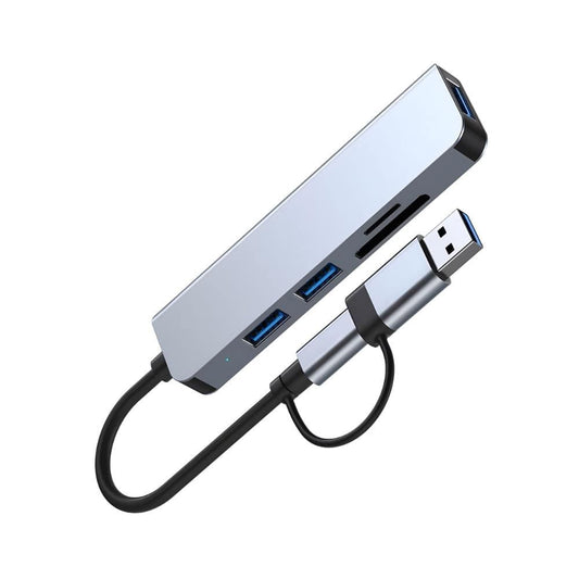 Hub USB Lavvento 5X1 to USB3 & Type-C & SD Card CV567