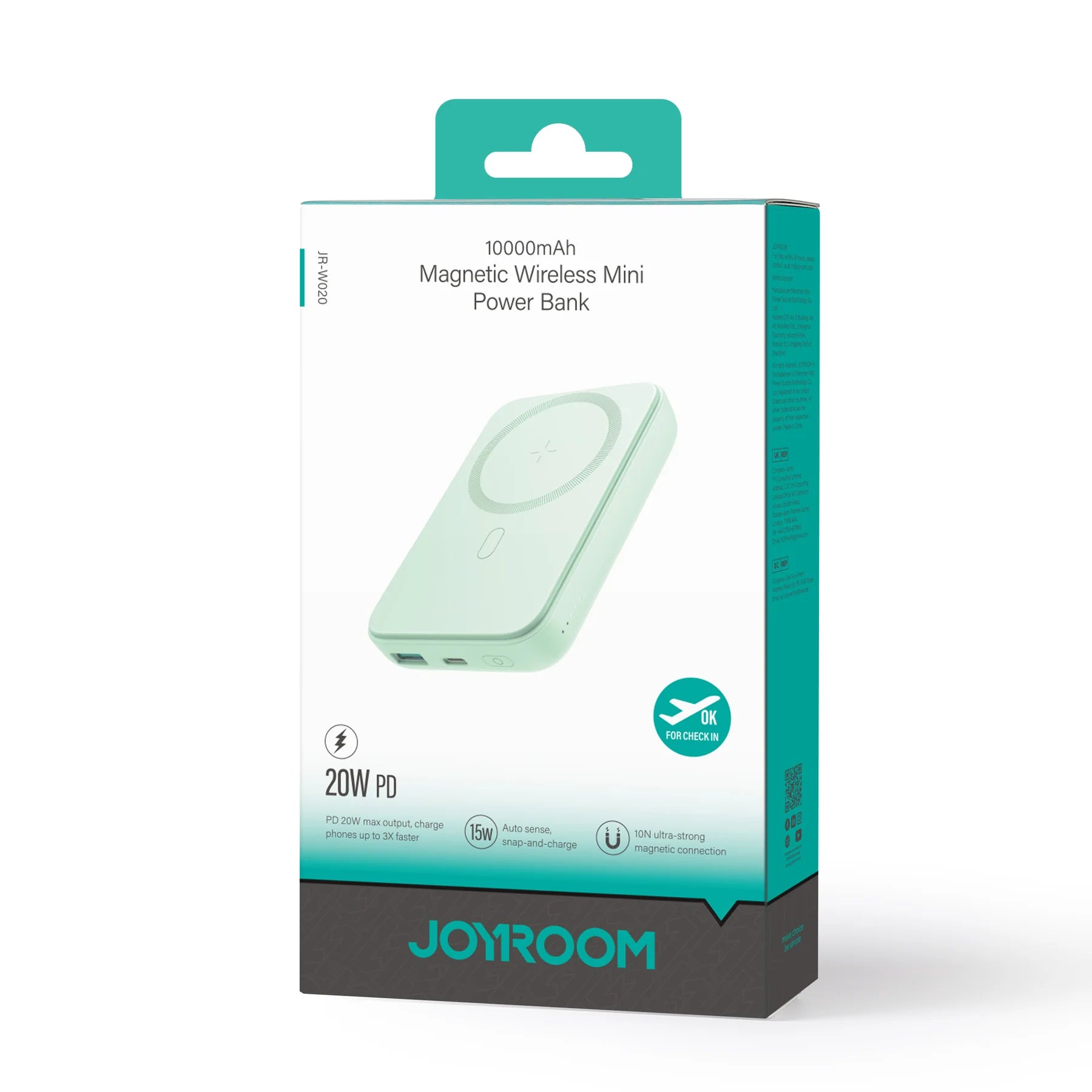 Joyroom JR-W020 MagSafe Wireless Power Bank - 10000mAh, 20W Fast Charging