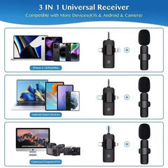 K15 Wireless Lavalier Microphone for Type-C/Lightning