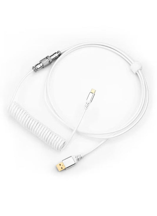 Keyboard Cable Redragon A115W Type C Coiled Aviator (White) - King Tech