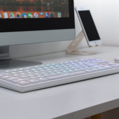 Keyboard Gaming Mechanical Redragon Anubis K539 TKL Wireless RGB Low Profile (Brown Switch, White) - King Tech