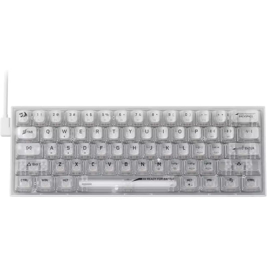 Keyboard Gaming Mechanical Redragon Fizz K617 60% RGB (White/Blue) - King Tech