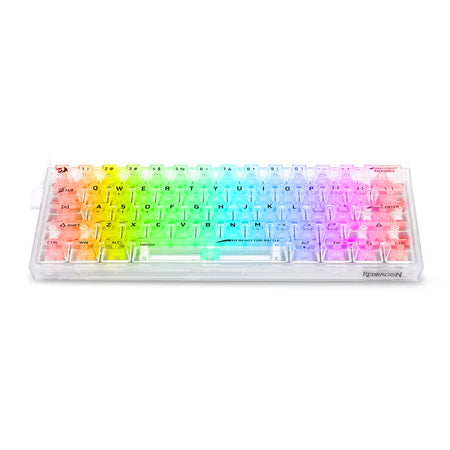 Keyboard Gaming Mechanical Redragon Fizz K617 CT 60% Transparent RGB - King Tech