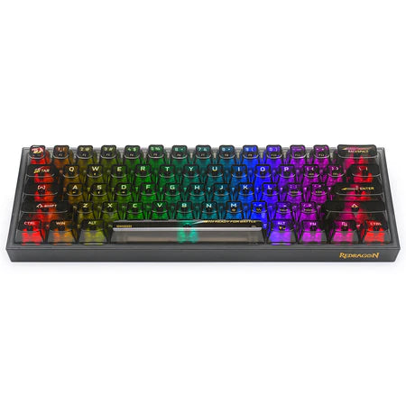 Keyboard Gaming Mechanical Redragon Fizz K617 CTB 60% Transparent RGB - King Tech