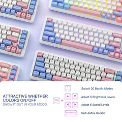 Keyboard Gaming Mechanical Redragon Freya K709 65% Wireless Gasket RGB Hot-Swap - King Tech