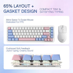 Keyboard Gaming Mechanical Redragon Freya K709 65% Wireless Gasket RGB Hot-Swap - King Tech