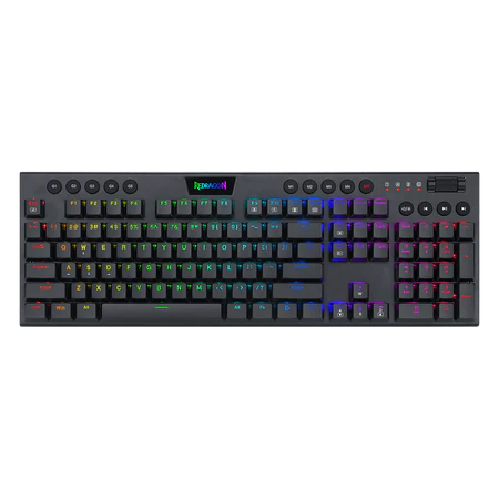 لوحة مفاتيح الألعاب الميكانيكية Redragon Horus K619 RGB رفيعة للغاية ومنخفضة الارتفاع (مفتاح أحمر)