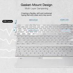 Keyboard Gaming Mechanical Redragon K649 Pro 75% Wireless RGB Crystal Clear - King Tech