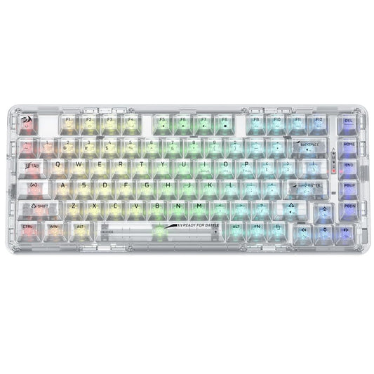 لوحة مفاتيح الألعاب الميكانيكية Redragon K649 Pro 75% لاسلكية RGB شفافة للغاية