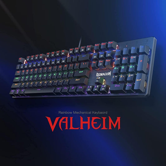 Keyboard Gaming Mechanical Redragon Valheim Elite K608 Rainbow (Brown Switch) - King Tech