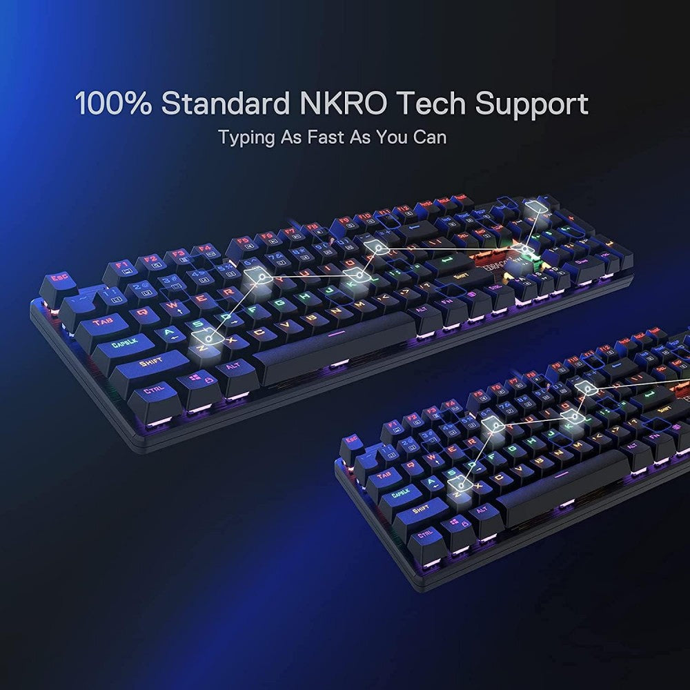 Keyboard Gaming Mechanical Redragon Valheim Elite K608 Rainbow (Brown Switch) - King Tech