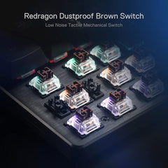 Keyboard Gaming Mechanical Redragon Valheim Elite K608 Rainbow (Brown Switch) - King Tech