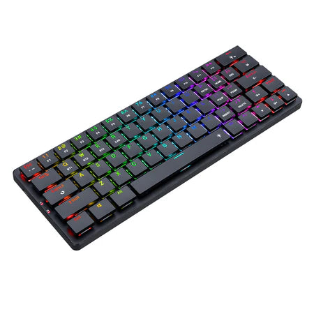 لوحة مفاتيح ألعاب ميكانيكية Redragon Yi Pro K624P 63 مفتاحًا RGB لاسلكية منخفضة الارتفاع (مفتاح بني)