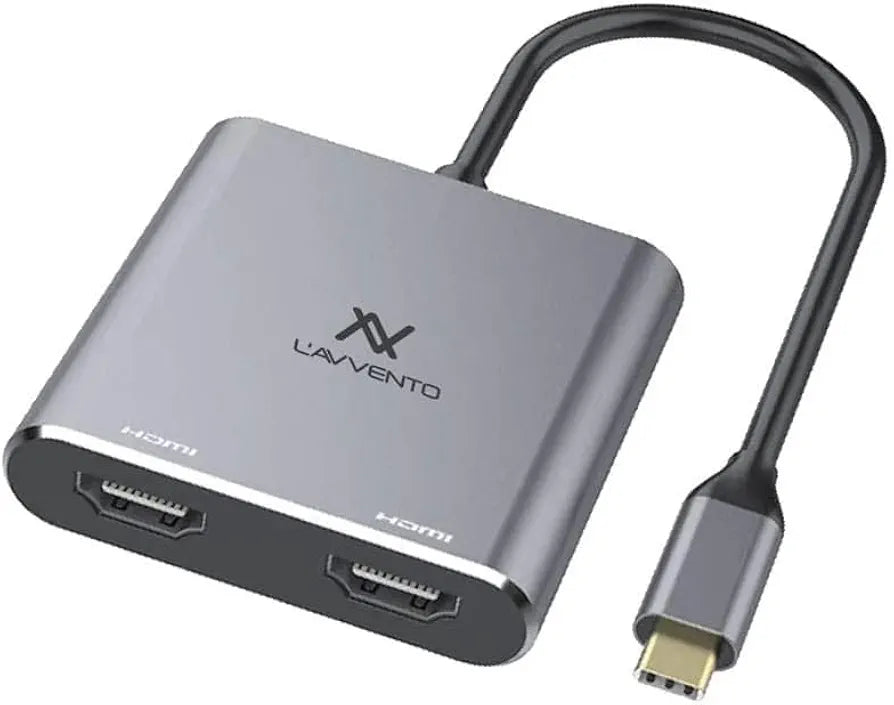 Lavvento CV152 Type-C Hub - Dual HDMI - USB - Type-C Charging