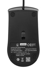 Lenovo 120 Wired USB Mouse - Black | 1000 DPI - 1.5m Cable - Ambidextrous Design