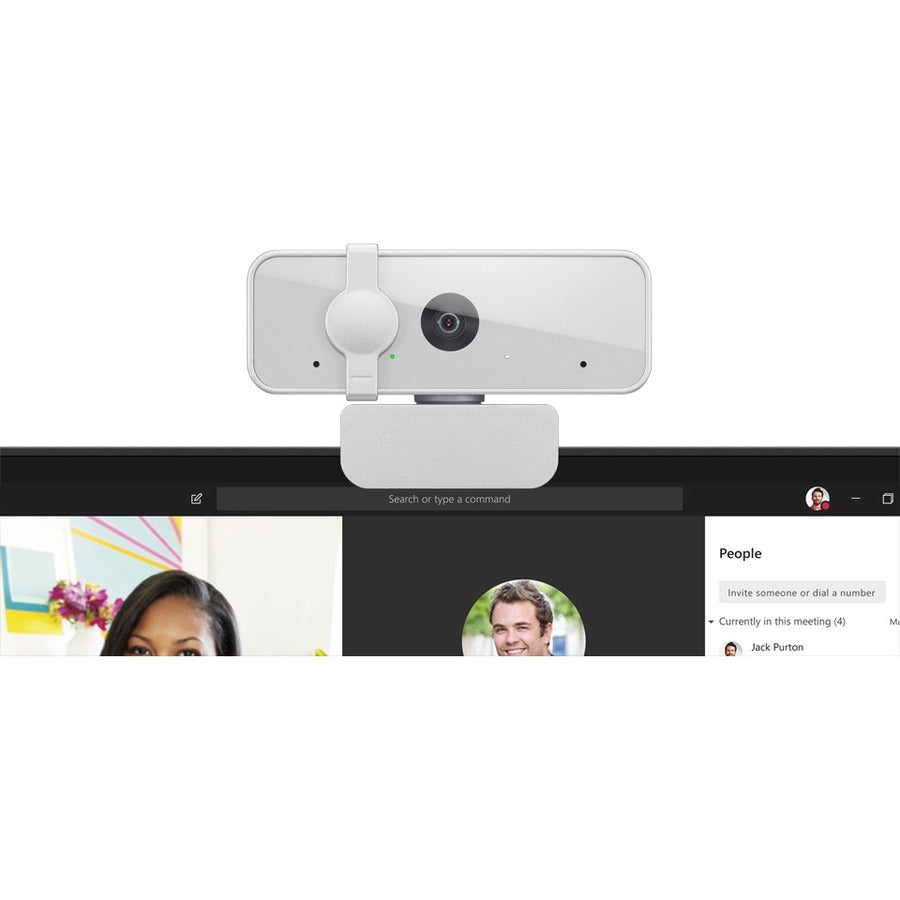 Lenovo 300 FHD Webcam - Cloud Grey | 1080p Resolution - Dual Microphones - Privacy Shutter - 95åÁ FOV