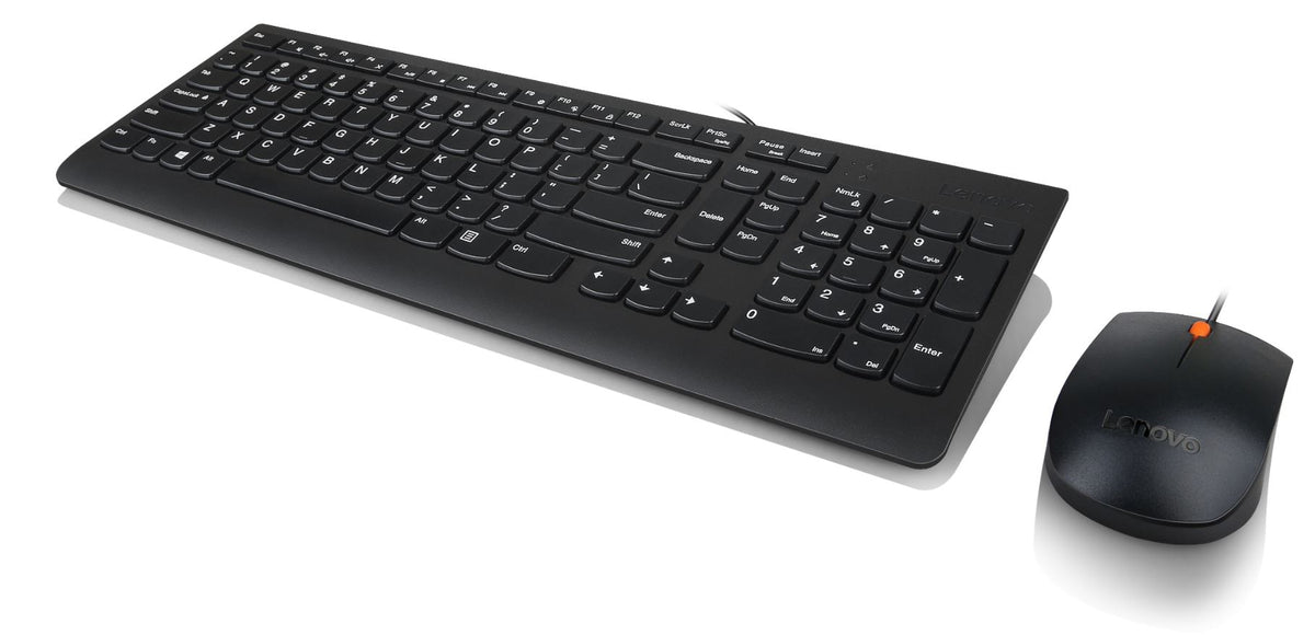 Lenovo 300 Wired USB Keyboard and Mouse Combo - Arabic | Spill Resistant - 1600 DPI Mouse - Black