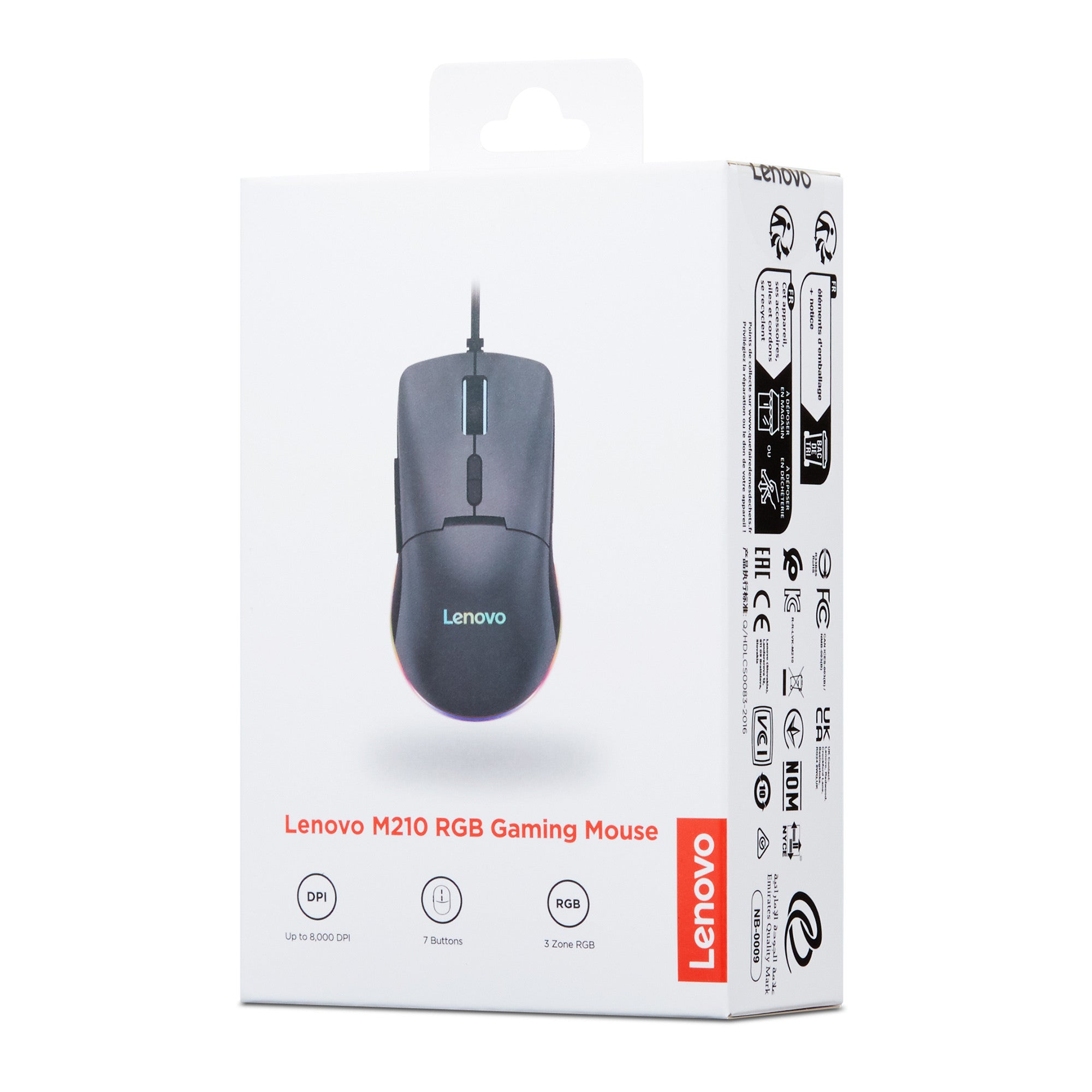 Lenovo Legion M210 RGB Gaming Mouse | 8000 DPI - Pixart 3333 Sensor - 7 Programmable Buttons - 3-Zone RGB