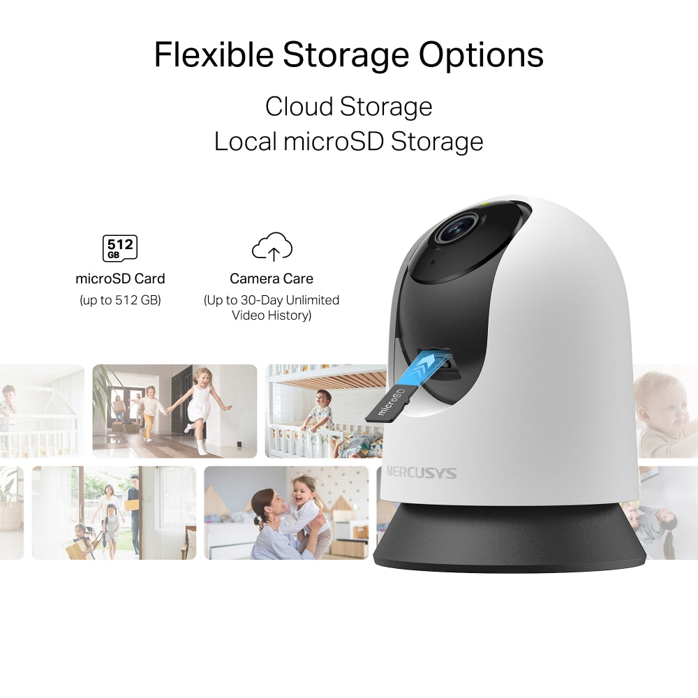 كاميرا أمان منزلية Mercusys Tapo C200 Pan/Tilt Wi-Fi - دقة 1080 بكسل عالية الوضوح