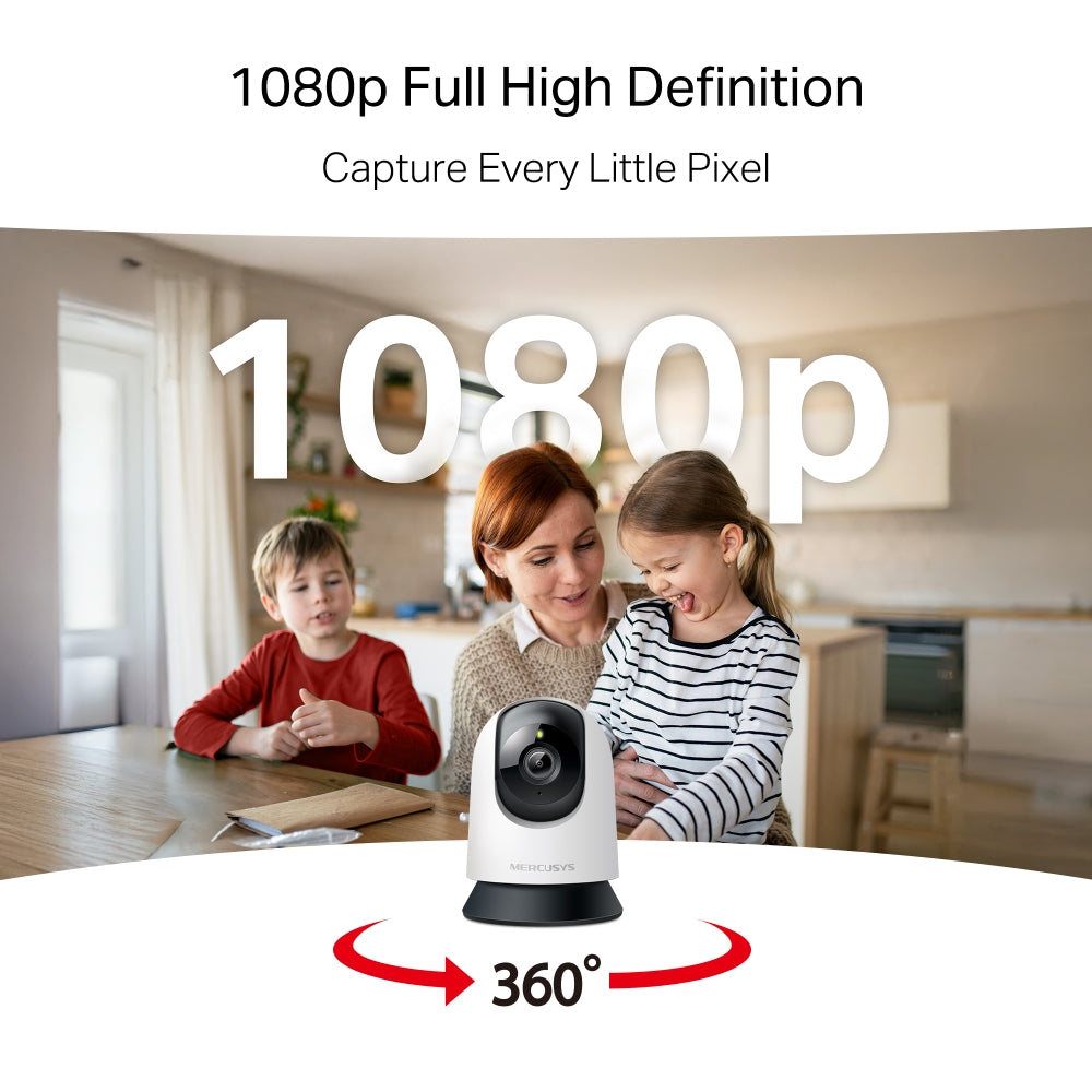 كاميرا أمان منزلية Mercusys Tapo C200 Pan/Tilt Wi-Fi - دقة 1080 بكسل عالية الوضوح