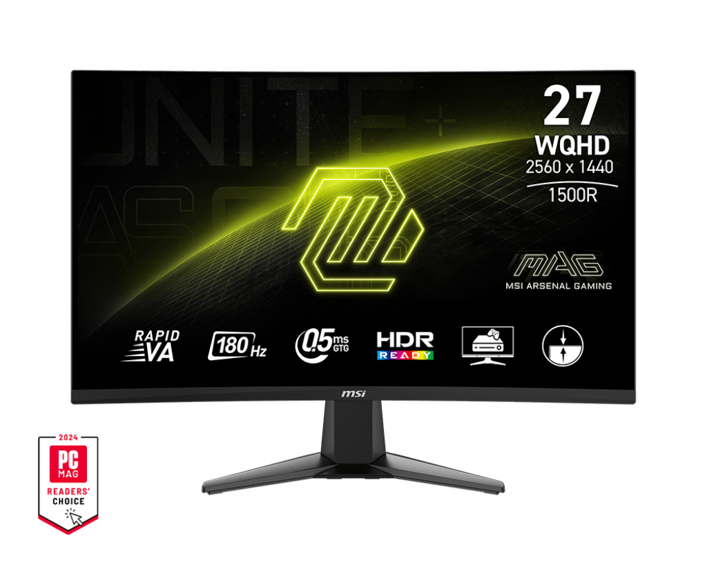 Monitor MSI MAG 27CQ6F 27 inches VA Curved QHD 180Hz
