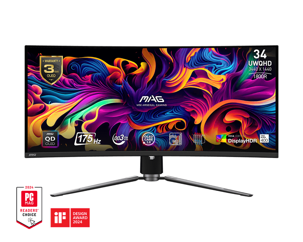 Monitor MSI MAG 341CQP QD-OLED 34 inches Ultrawide UWQHD 175Hz