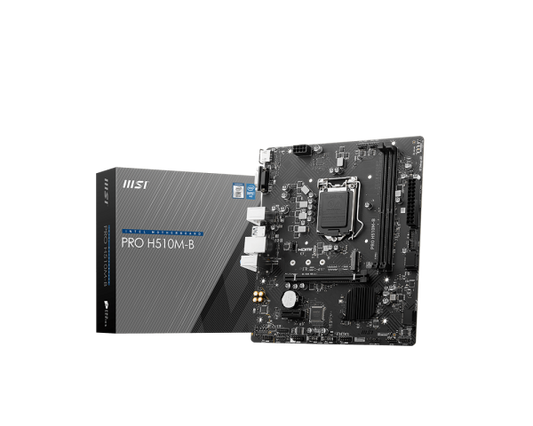 مجموعة اللوحة الأم ووحدة المعالجة المركزية MSI PRO H510M-B + Intel Core i3-10105F (درج ومروحة)