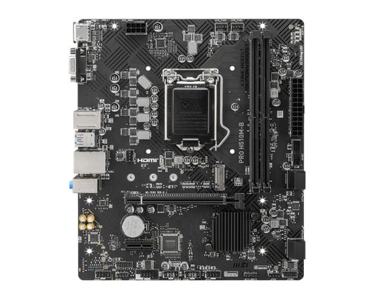 مجموعة اللوحة الأم ووحدة المعالجة المركزية MSI PRO H510M-B + Intel Core i5-10400F (درج ومروحة)