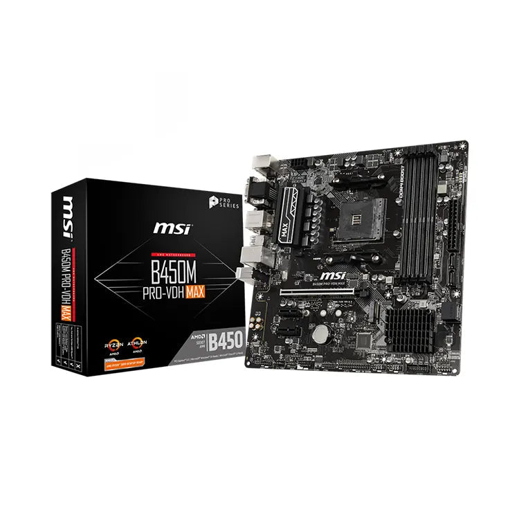 اللوحة الأم MSI B450M PRO-VDH MAX (AMD B450، AM4، Micro-ATX، DDR4)