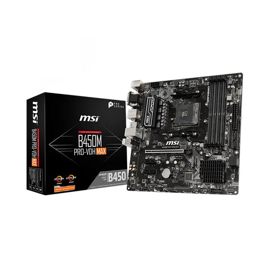 اللوحة الأم MSI B450M PRO-VDH MAX (AMD B450، AM4، Micro-ATX، DDR4)