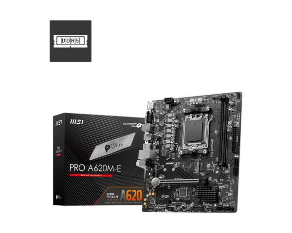 اللوحة الأم MSI PRO A620M-E (AMD A620، AM5، Micro-ATX، DDR5)