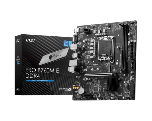 اللوحة الأم MSI PRO B760M-E (Intel B760، LGA1700، Micro-ATX، DDR4)