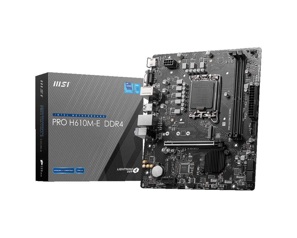 اللوحة الأم MSI PRO H610M-E DDR4 LGA1700 Micro-ATX