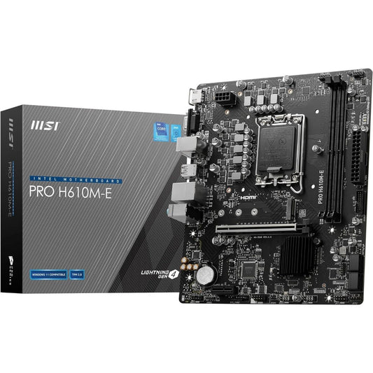 اللوحة الأم MSI PRO H610M-E (Intel H610، LGA1700، Micro-ATX، DDR5)