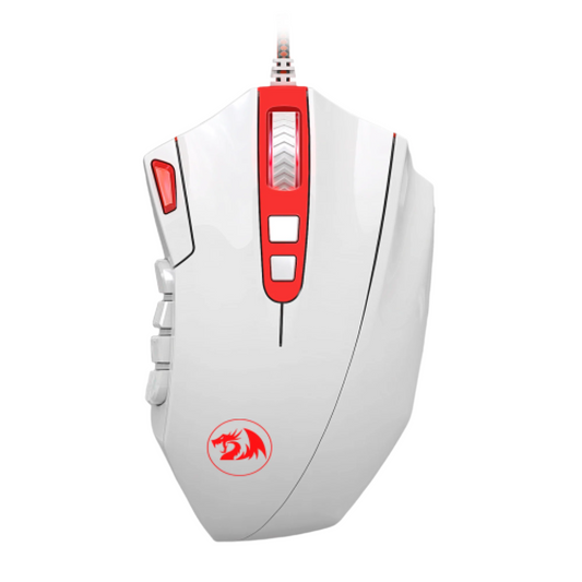 ماوس ألعاب Redragon Perdition M901 W MMO RGB سلكي بدقة 24000 نقطة في البوصة (أبيض)