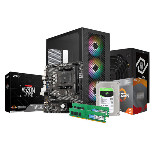 Custom PC | AMD Ryzen 3 4300G - 16GB DDR4 RAM - 1TB HDD - Radeon Graphics (Integrated) - Cooler Master Elite 301 Case + 600W PSU
