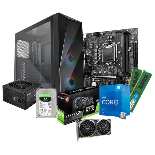 Custom Gaming PC | Intel Core i5-11400F - 16GB DDR4 RAM - 1TB HDD - MSI GeForce RTX 3060 12GB Graphics - Cooler Master CMP520 Case + 600W PSU
