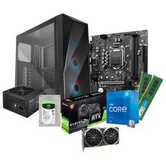 MSI H510M-A PRO - معالج Intel i5-11400F - ذاكرة وصول عشوائي DDR4 سعة 16 جيجابايت - قرص صلب سعة 1 تيرابايت - بطاقة رسومات NVIDIA RTX 3060 سعة 12 جيجابايت