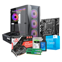 MSI PRO B760M-P DDR4 - Intel i3-13100F - 16 جيجابايت DDR4 - 256 جيجابايت SSD + 1 تيرابايت HDD - AMD RX 6500 XT 4 جيجابايت