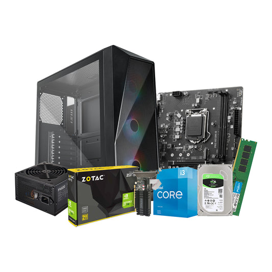 Custom PC | Intel Core i3-10105F - 8GB DDR4 RAM - 1TB HDD - Zotac GT 710 2GB Graphics - Cooler Master CMP520 Case + 600W PSU