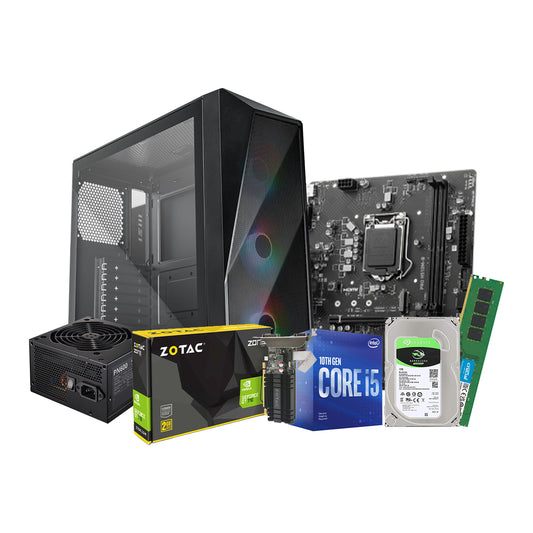 Custom PC | Intel Core i5-10400F - 8GB DDR4 RAM - 1TB HDD - Zotac GT 710 2GB Graphics - Cooler Master CMP520 Case + 600W PSU