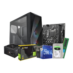 MSI PRO H510M-B - معالج Intel i5-10400F - ذاكرة وصول عشوائي DDR4 سعة 8 جيجابايت - قرص صلب سعة 1 تيرابايت - بطاقة رسومات Zotac GT 710 سعة 2 جيجابايت
