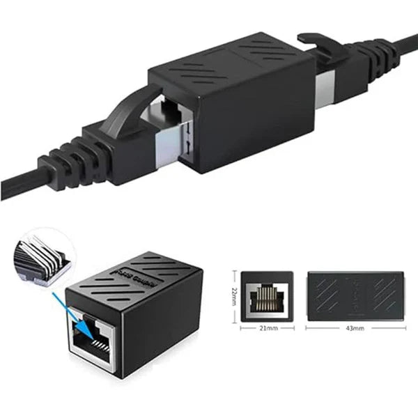 Network Connector RJ45 Metal Shielded Pass-Through Single
