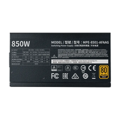 Power Supply Cooler Master MWE Gold 850 V2 (850W, 80+ Gold, Fully Modular) - King Tech