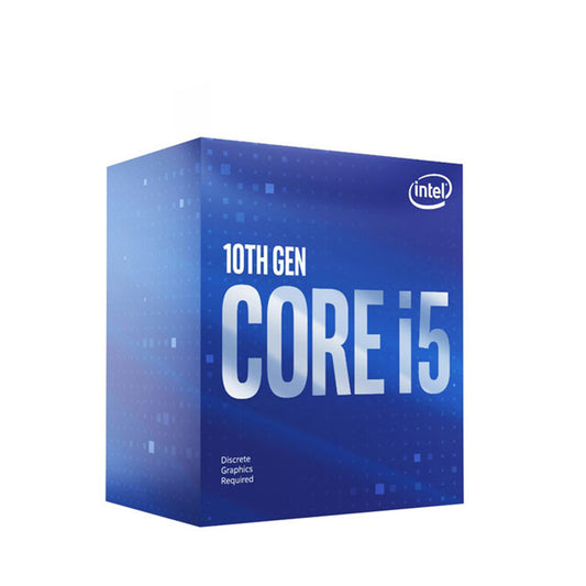 معالج Intel Core i5-10400F (سداسي النواة، 12 خيطًا، 4.3 جيجاهرتز توربو، LGA1200، صينية + مروحة)