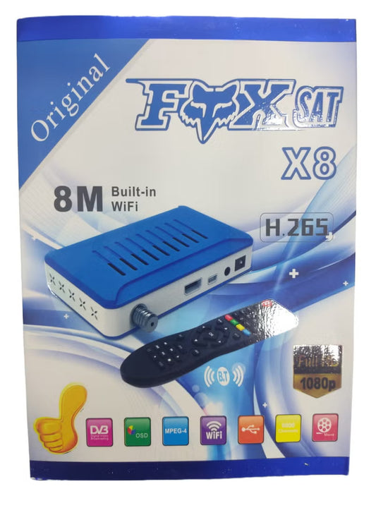 جهاز استقبال Fox Sat X8 مدمج واي فاي مع 3 سنوات مجانًا