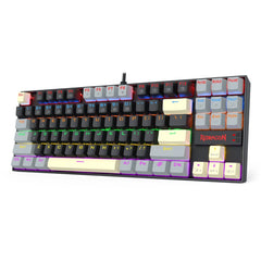 Redragon K552LGY-R Kumara Wired Mechanical TKL Gaming Keyboard - Black/Gray, Rainbow RGB, Blue Switches