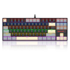Redragon K552LGY-R Kumara Wired Mechanical TKL Gaming Keyboard - Black/Gray, Rainbow RGB, Red Switches