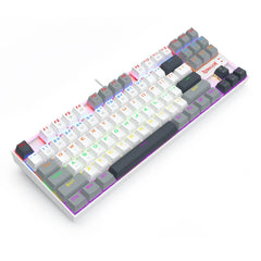 Redragon K552WGL-R Kumara Wireless Mechanical TKL Gaming Keyboard - White/Gray, Rainbow RGB, Red Switches